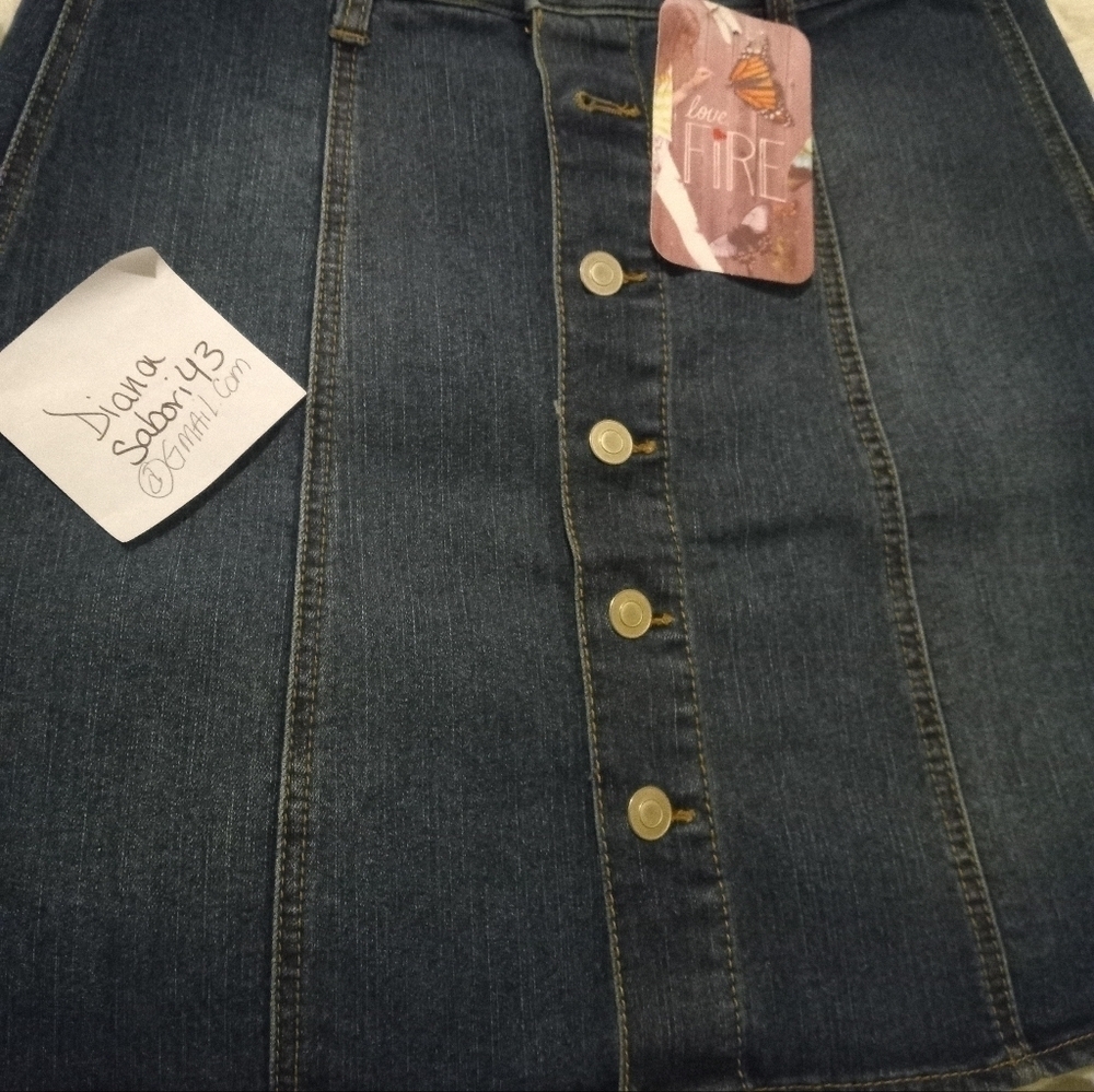 Love Fire Denim skirt